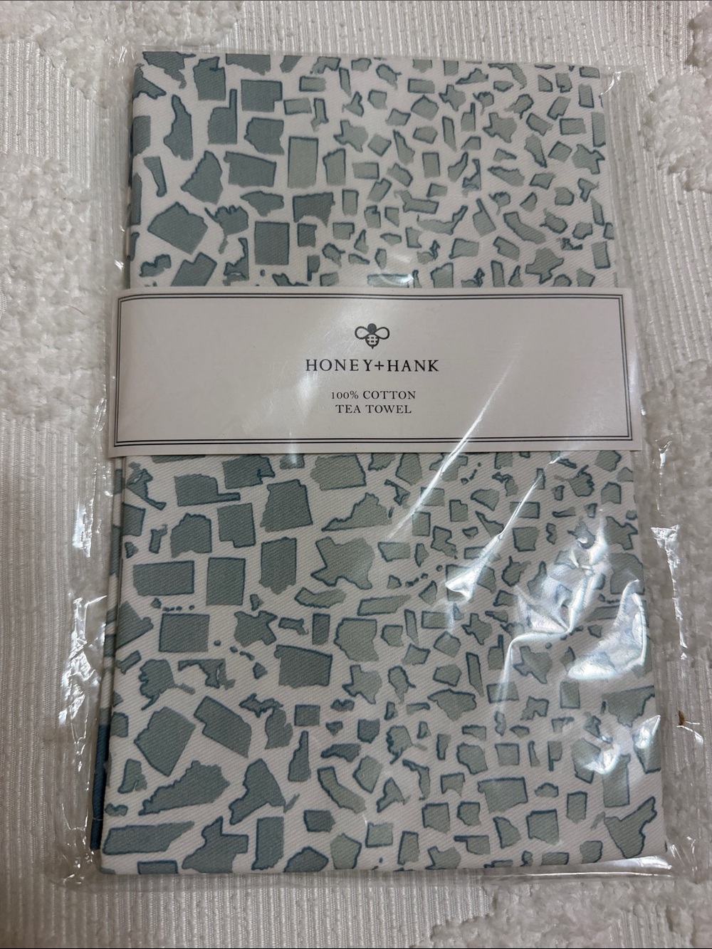 Honey+Hank Seafoam Mosaic Cotton Tea Towel